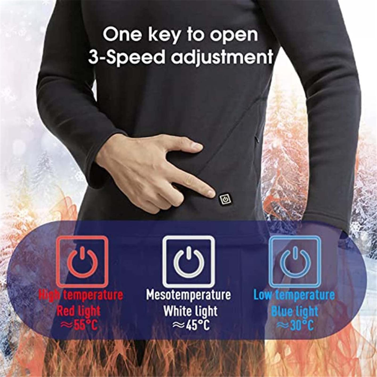 Ropa Interior térmica con calefacción, Chaqueta y Pantalones, Forro Polar cálido de Invierno, Mangas largas, Adecuado para Correr y montañismo en Invierno (Gris S) (Gris XL)