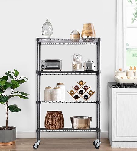 Miniatura 4 de PayLessHere Estantería ajustable de 4 niveles, estante de almacenamiento resistente, organizador de alambre (capacidad de carga de 350 libras por