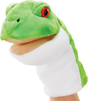 Wild Republic Puppet, Frog, 12 inches, Gift for Kids, Plush Toy, Fill is Spun Recycled Water Bottles