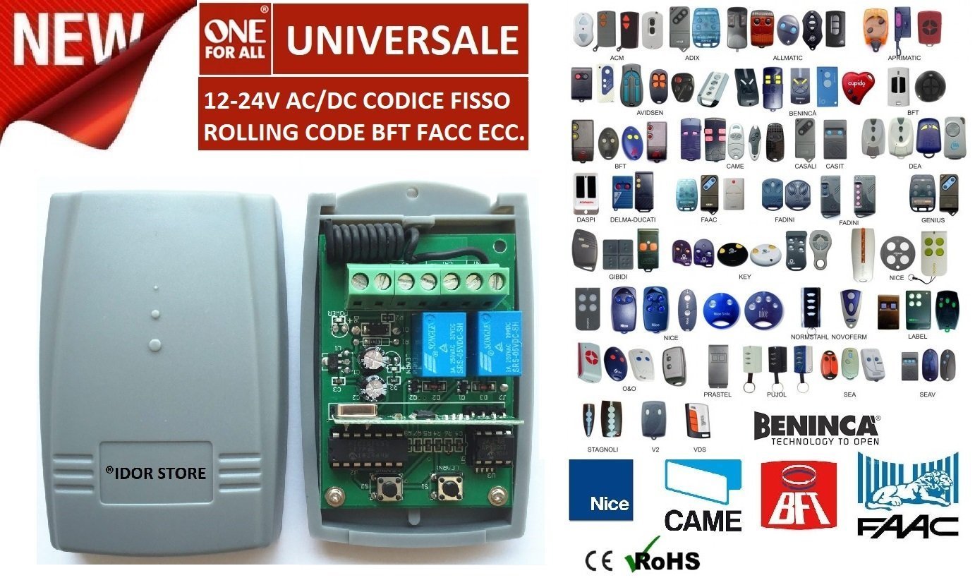 Controllo Serrande Automatiche Kit Ricevente 2 Canali 5A 4 Telecomandi 433MHz - Per Cancelli, Serrande E Luci Kit Ricevente 433mhz - Foto 8