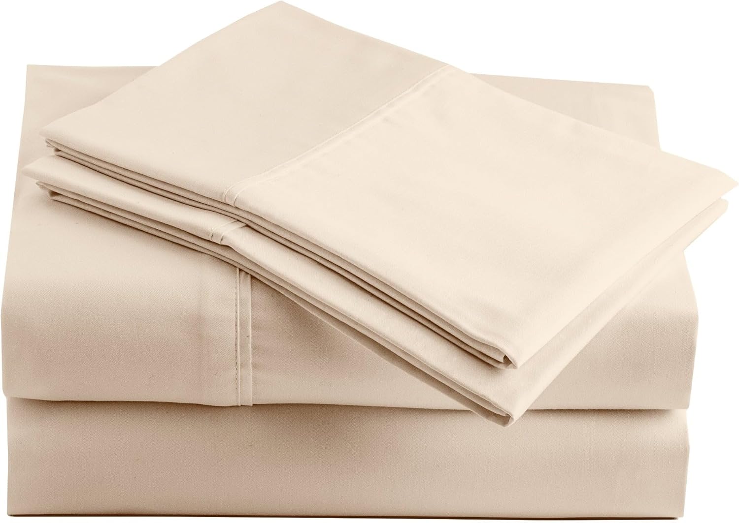 Peru Pima 600 Thread Count Thermoregulating Sateen California King Sheet Set - 100% Peruvian Pima Cotton, 4 Piece (Flat, Fitted, 2 Pillowcases) - Cooling, Crisp, Hotel Quality Bedding - Ivory