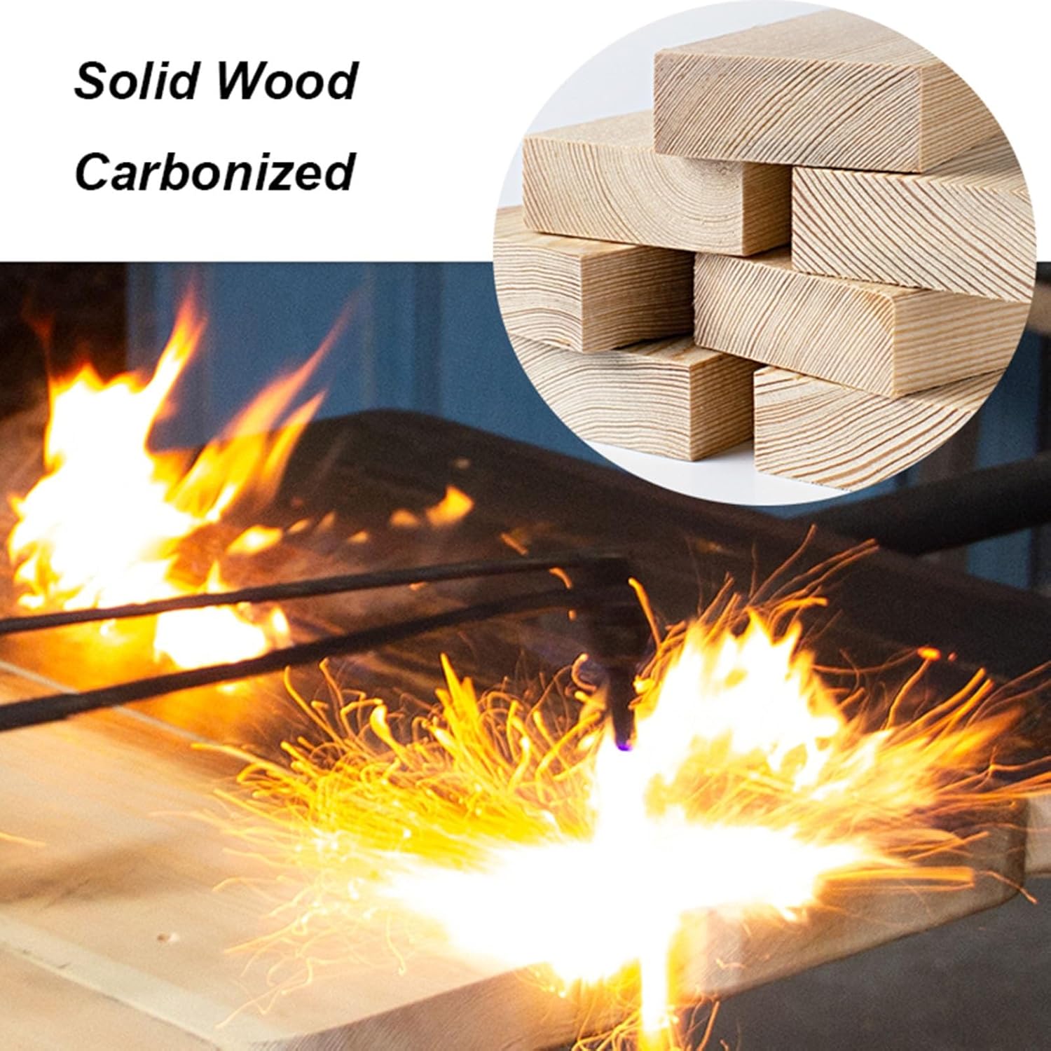 Garden Bridge, Outdoor Carbonized Solid Wood Bridge Arc Walkway with Side Railings, Decorative Landscaping Footbridge for Backyards, Koi Pond, Dry Creek Bed, Garden Pathway(140x60x52cm/55.1x23.6x20.5i