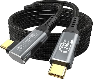 16K USB 4 Cable for Thunderbolt 5 Cable 6.6FT, up to 120Gbps and 240W, Premium Braided USB C to USB C Cable 80Gbps, Compatible with Thunderbolt 4/3, USB4, MacBook M5 Pro, iPhone 17/16/15