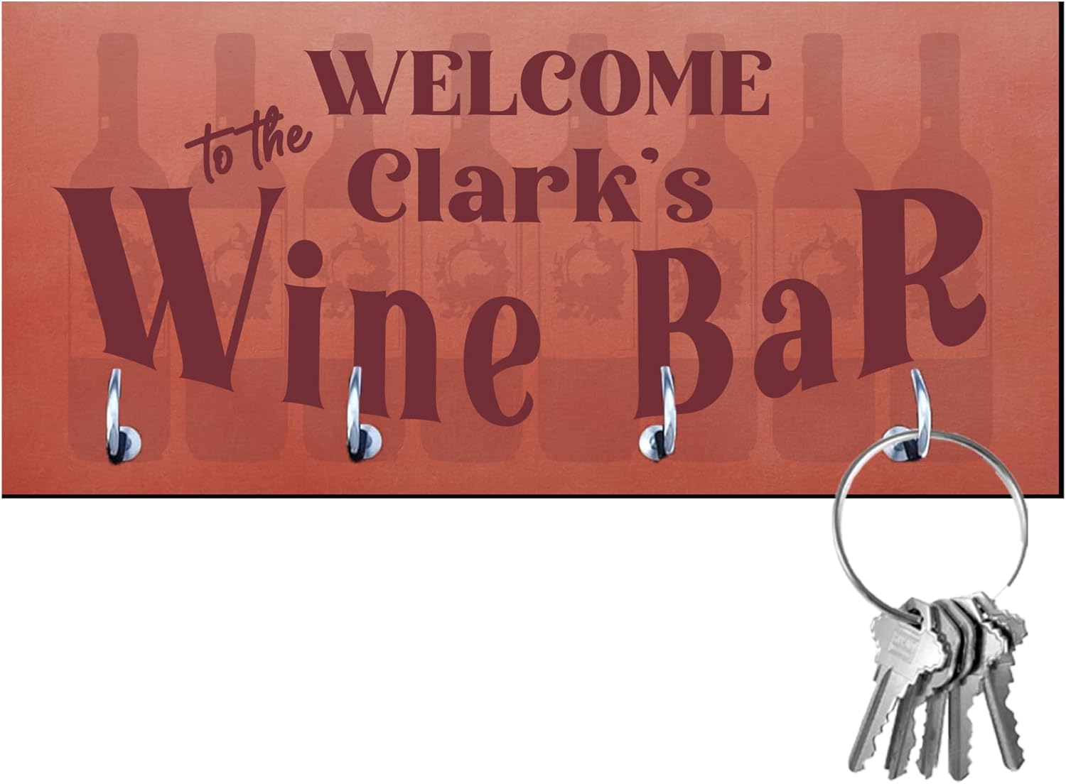 Pattern Pop Personalized Welcome to The Wine Bar Key Hanger