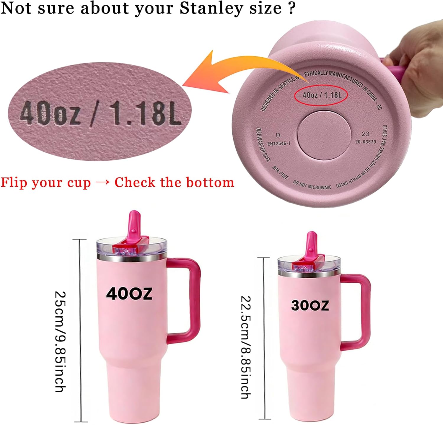 30oz Flip Straw Lid for Stanley Quencher H2.0 Tumbler, 2 Pack Leak Proof Lid Replacement No Spill Cover for Stanley Cup Accessories ProTour (Rose Quartz,Rose Quartz) - Image 3