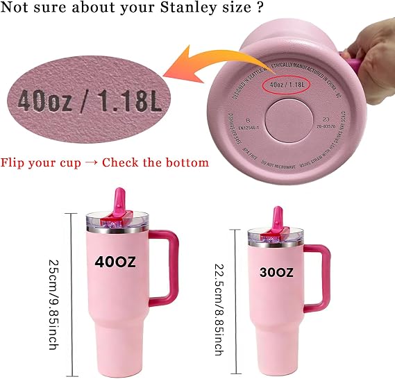 2 Pack Detachable Flip Straw Lid Replacement for 40 oz Stanley Quencher H2.0 & ProTour, Leakproof Spill Proof Lids Straw Cover for Stanley Cup Accessories 40oz, Easy to Clean (Purple,Purple)