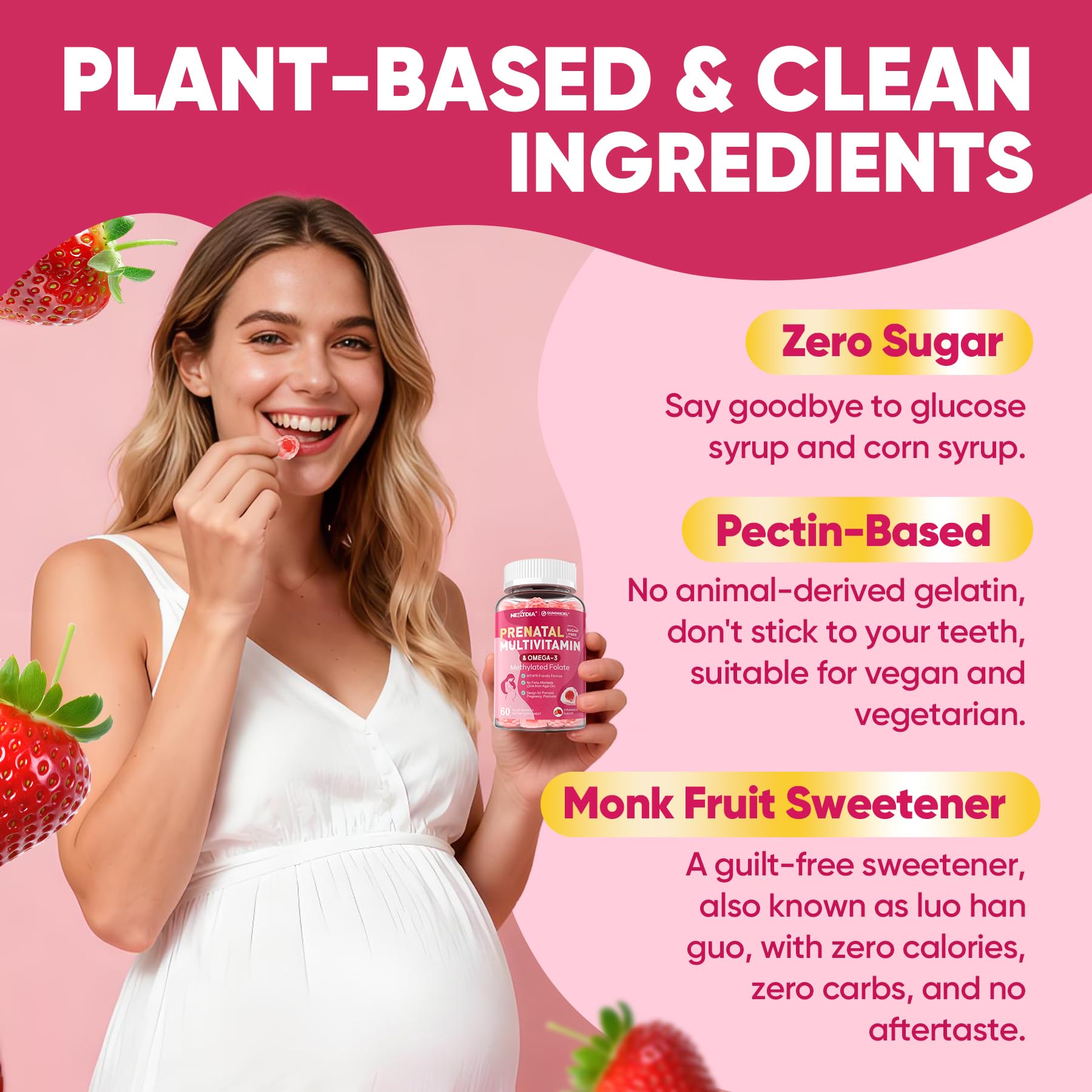 Prenatal Vitamins for Women Gummies, Methylfolate 1mg, Vegan Omega 3 DHA — Amazon image 6
