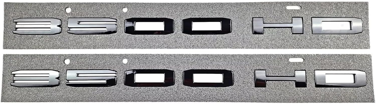 Pair Set 2020-2023 3500HD 3500 HD Doors Side 3D Letter Emblems Nameplates Badge (Gloss Black)
