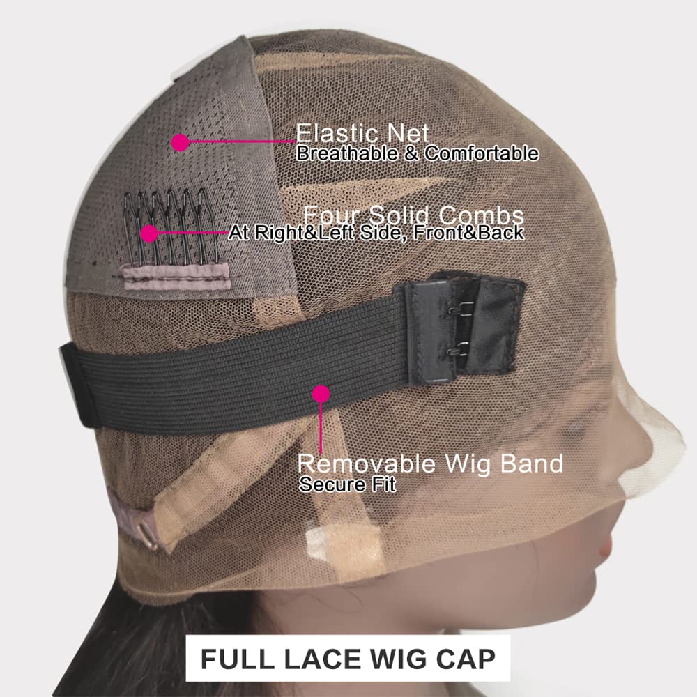 Kinky Curly Full Lace Human Hair Wigs HD Transparent Pre Plucked 150 Density Bleached Invisible Knots Whole Lace Wig 16inch