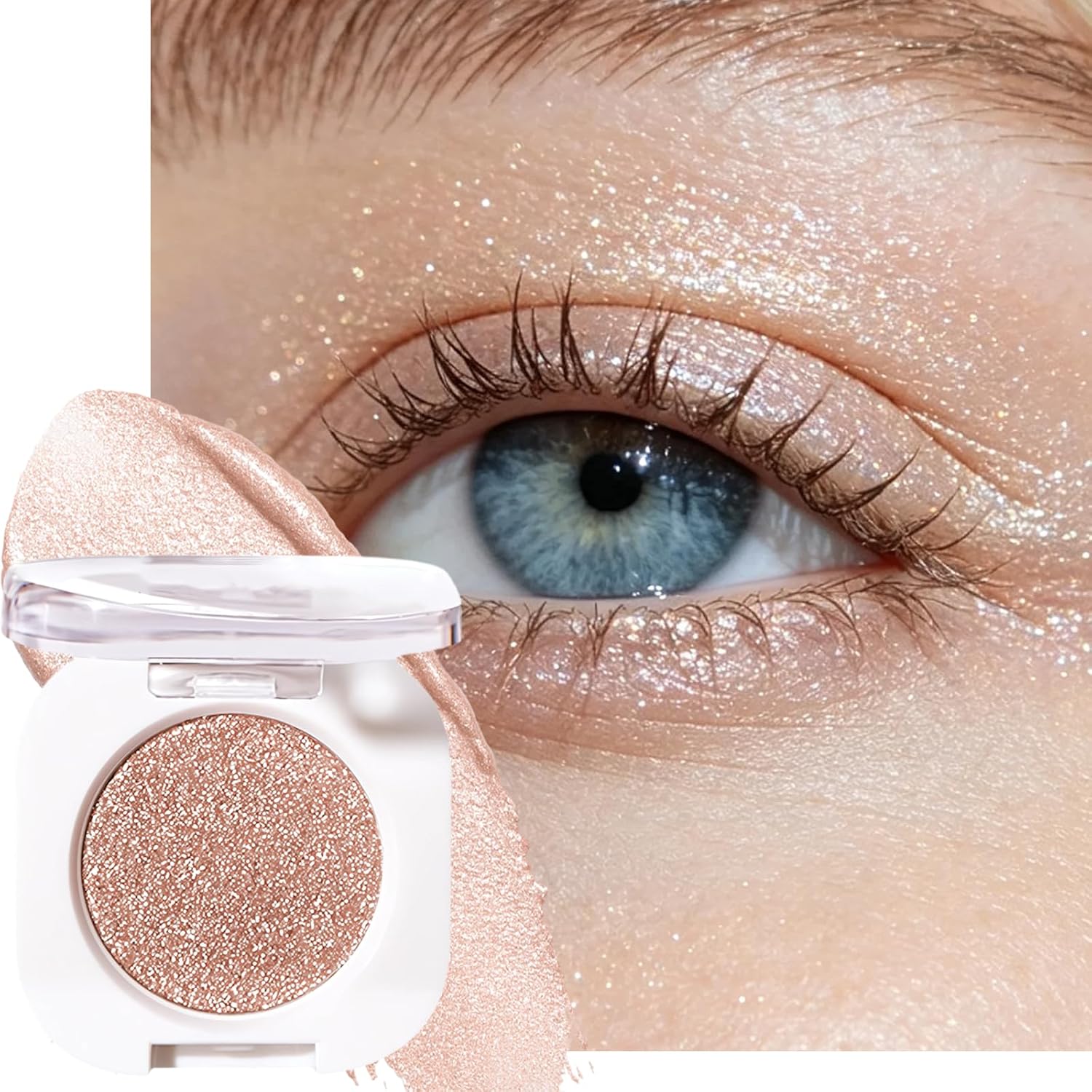 Champagne Gold Glitter Eyeshadow Palette - Lightweight & Pigmented