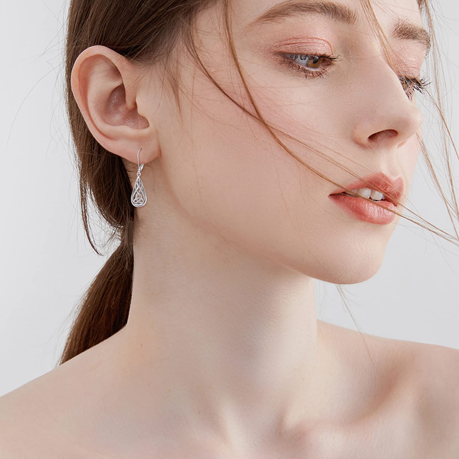 Keltische Ohrringe aus Sterling Silber irische keltische Tropfen Ohrringe Schmuck Geschenke für Damen