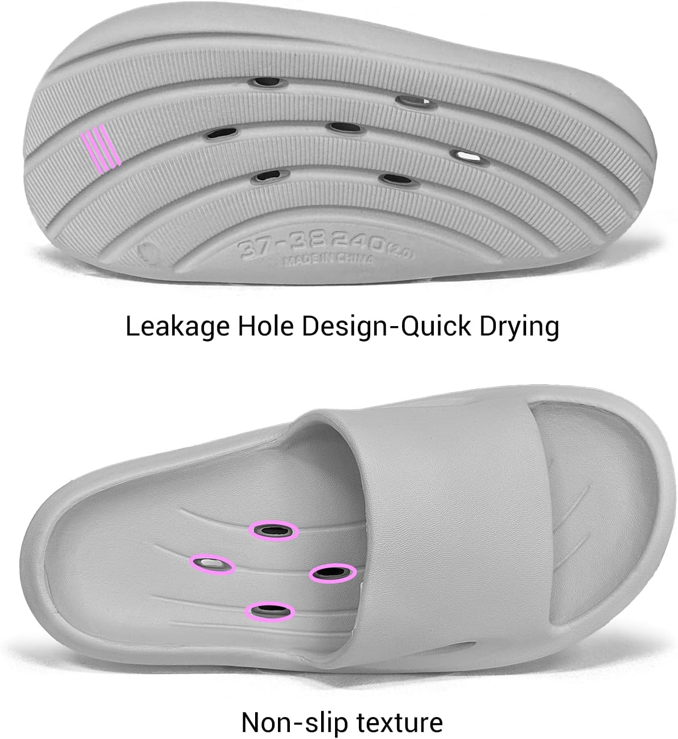 Shower Shoes Quick-Dry Non-Slip Bathroom Slippers for Men & Women,Quick-Dry Non-Slip, Home Slides Dorms, Gym, Pool, Spa, Camping, Beach