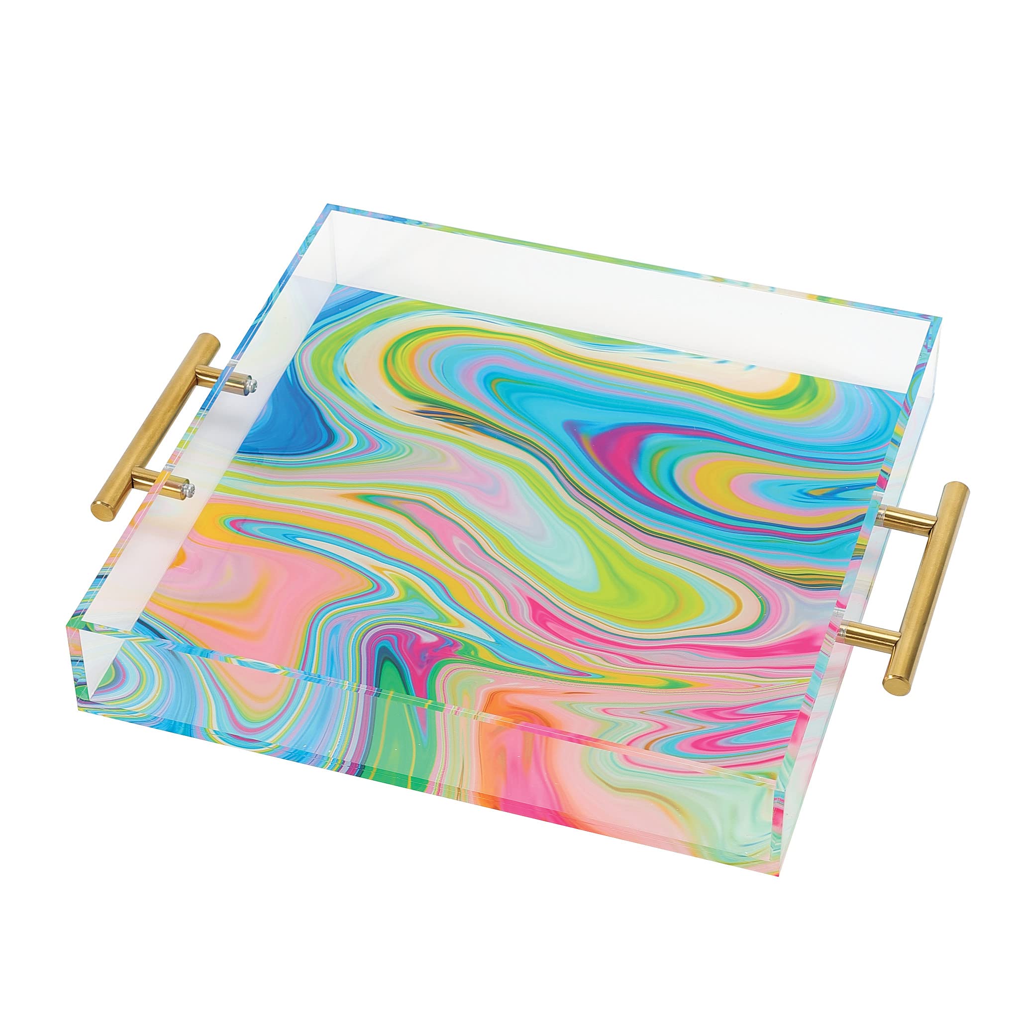 Plateau de service en acrylique multicolore table buffet Enesco
