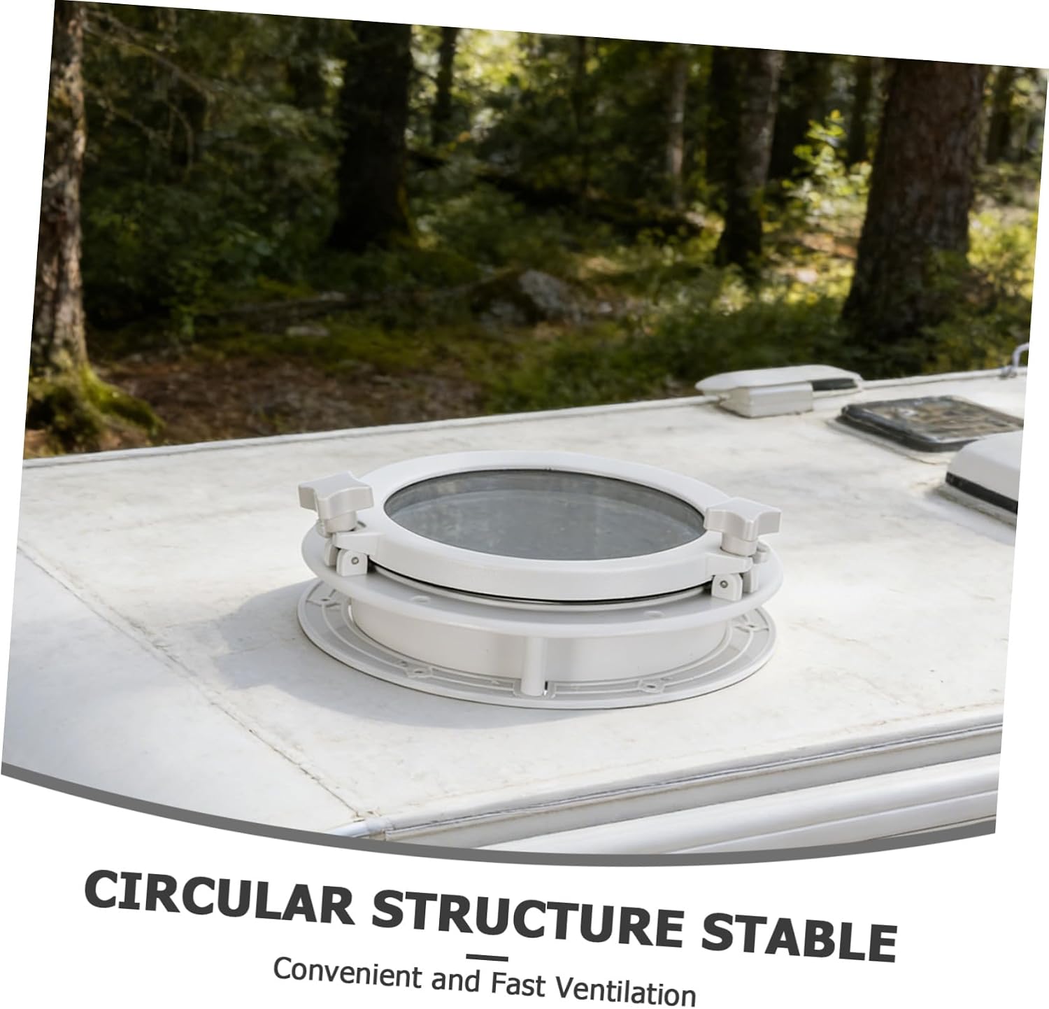 BETOOKY Marine round Boat Window Hatch 265mm Outer Diameter, Circular Rv Marine Access Portlight for Yacht Cabin Trailer Skylight Replacement