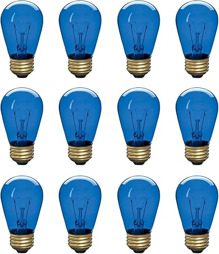 Miniatura 4 de Bombilla incandescente S14 Edison de repuesto, base mediana E26, 130 V, verde (paquete de 12)