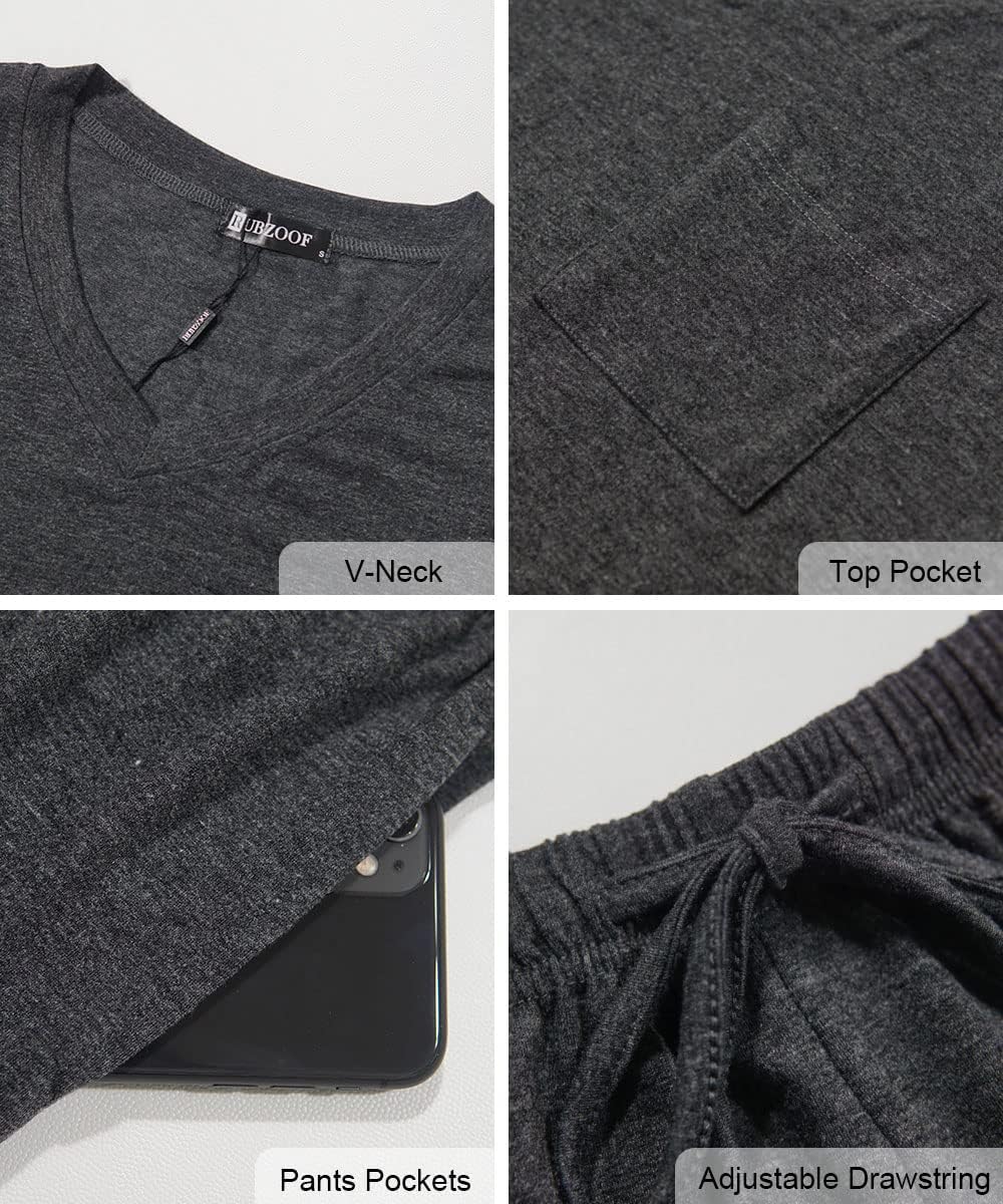 RUBZOOF Women's Short Sleeve Pajama Sets with Pockets Casual V Neck 2 Piece Lounge Sets S-3XL - Image 5