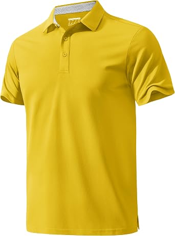 MAGNIVIT Mens Polo Shirts Short Sleeve Athletic Golf Shirts Moisture Wicking 3-Button Casual Cotton Collared Shirt