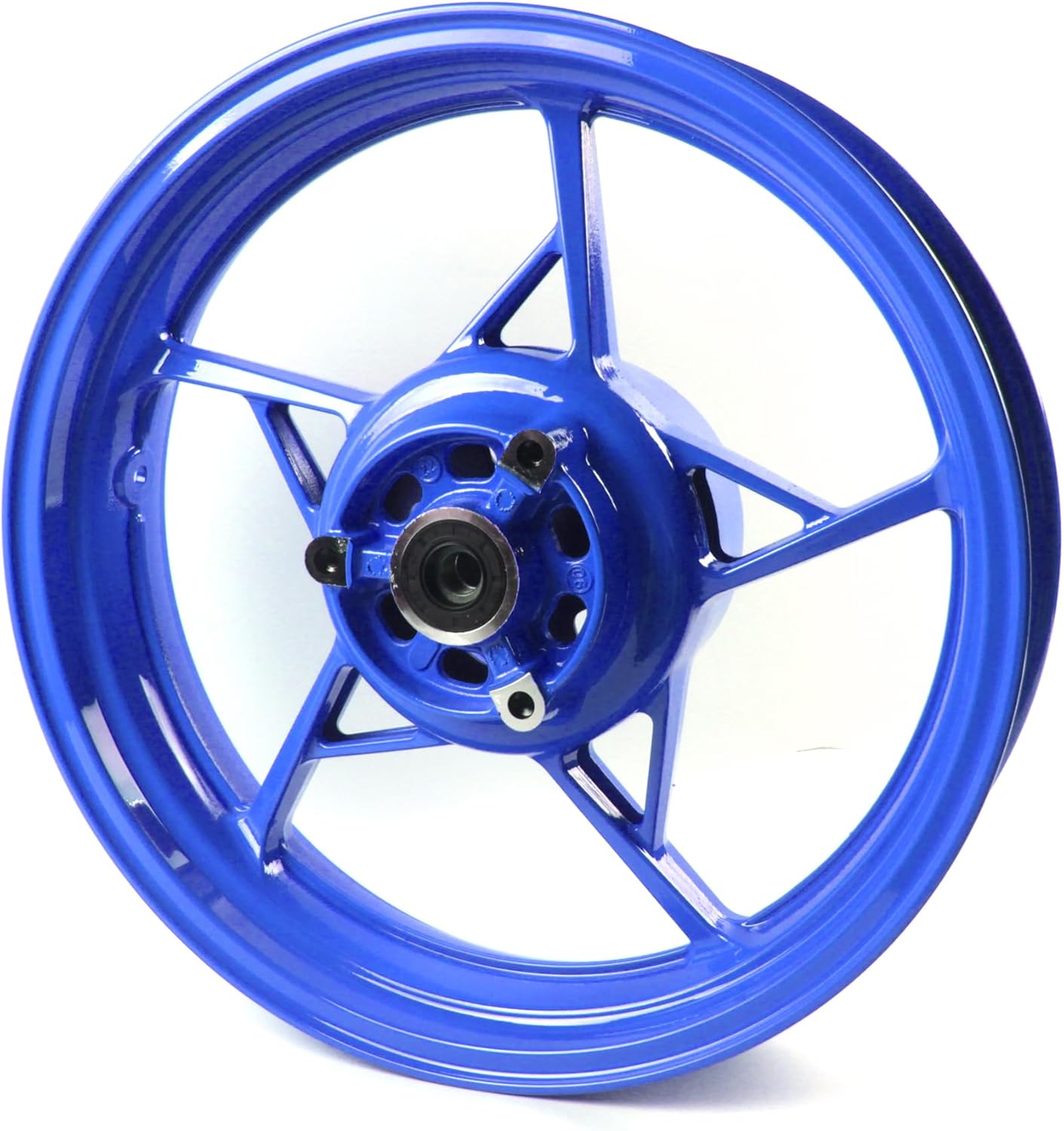Blue Front Wheel Rim Compatible with Kawasaki Z650 Ninja 650 2017-2024, Z900 ABS include 2017-2024, Z900 SE 2022-2023, Bearing include, Motorcycle Replacement Accessories Parts