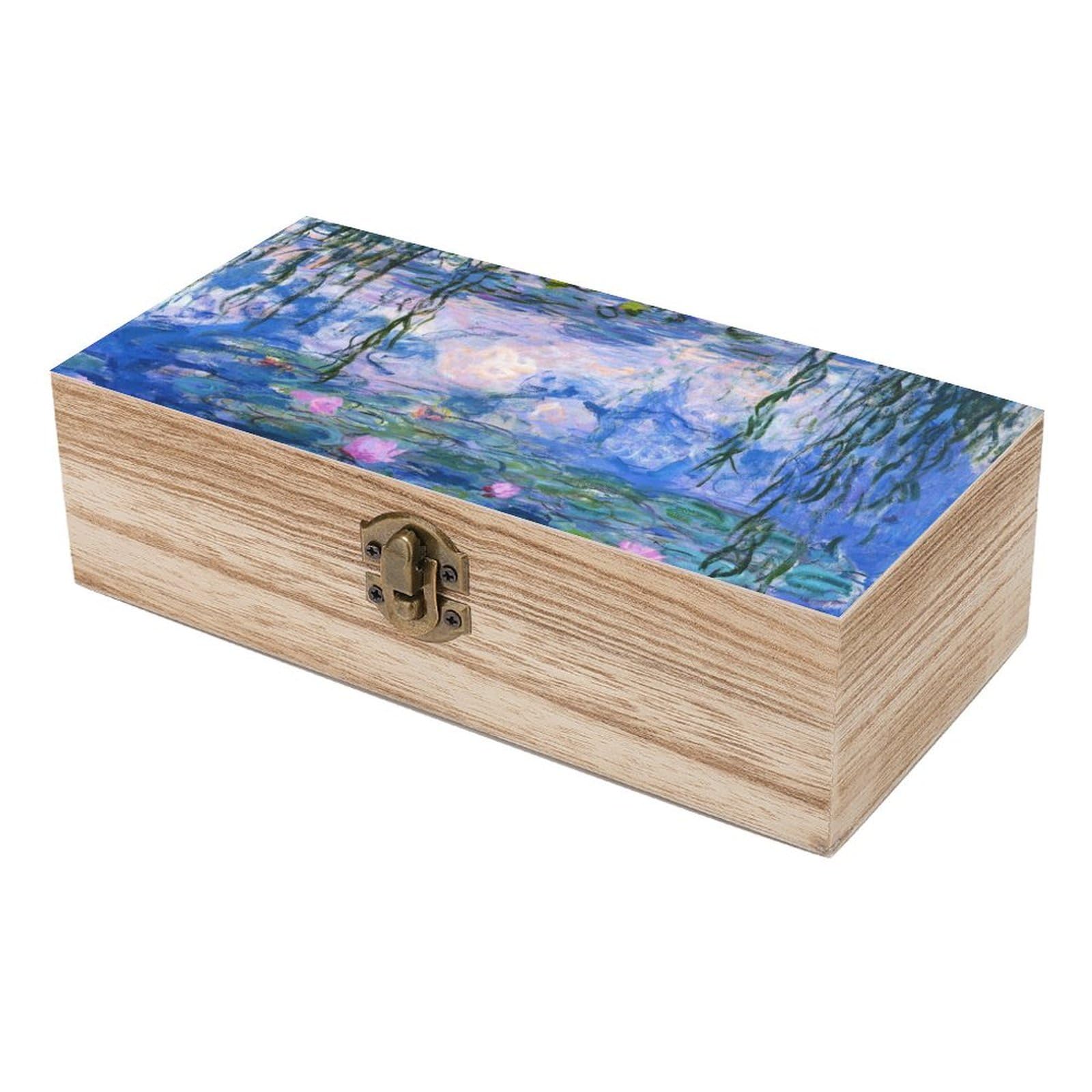 Amazon｜木製ボックス 絵画 睡蓮 クロード・モネ 収納ケース