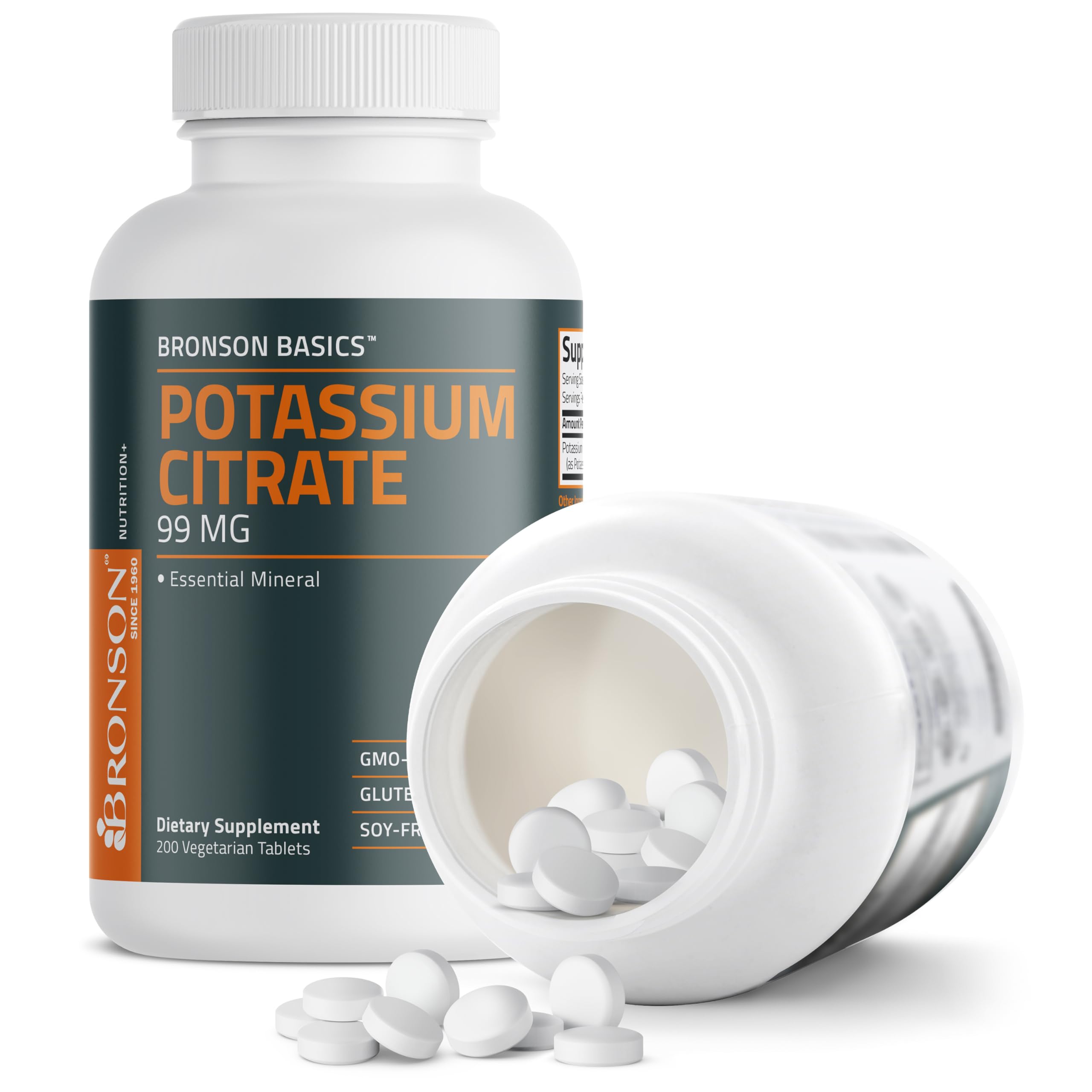 Bronson Potassium Citrate 99 mg, 200 Vegetarian Tablets — Amazon image 6