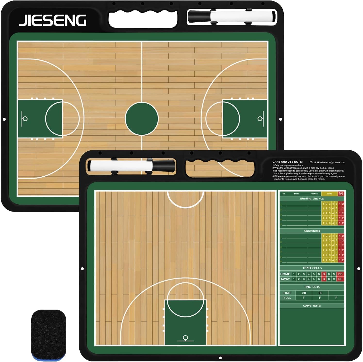 Basketball Dry Erase Board for Coaches Portable Basketball Coaching Board with Double-Sided Full and Half-Court, Basketball Handheld Board for Basketball Strategy Adjustments for Coaches Gift