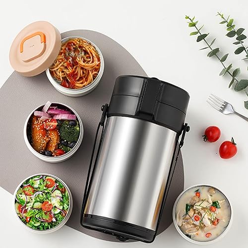 Miniatura 2 de Tarro de alimentos aislado para alimentos calientes, 12 horas, 4 niveles, a prueba de fugas, recipientes de almuerzo aislados a prueba de