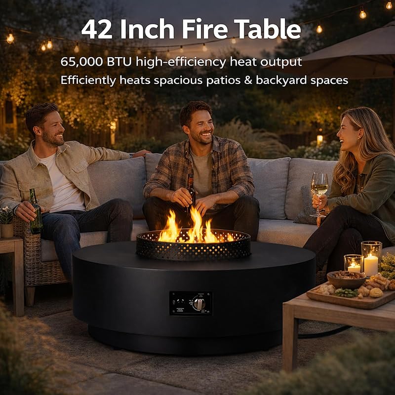 42-inch Propane Fire Pit Table, 65,000BTU Gas Fire Pit Table image 4