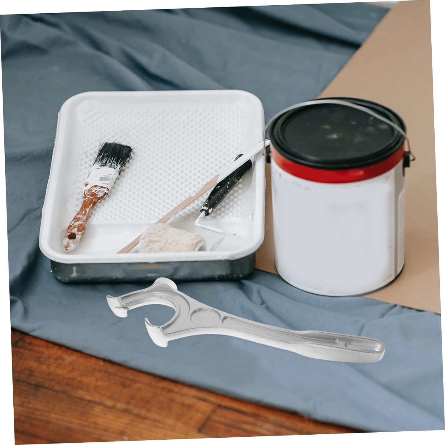 Aluminum Can Opener Silver Bucket Lid Wrench Multi-function Drum Opener for Storage Commercial Kitchen Use