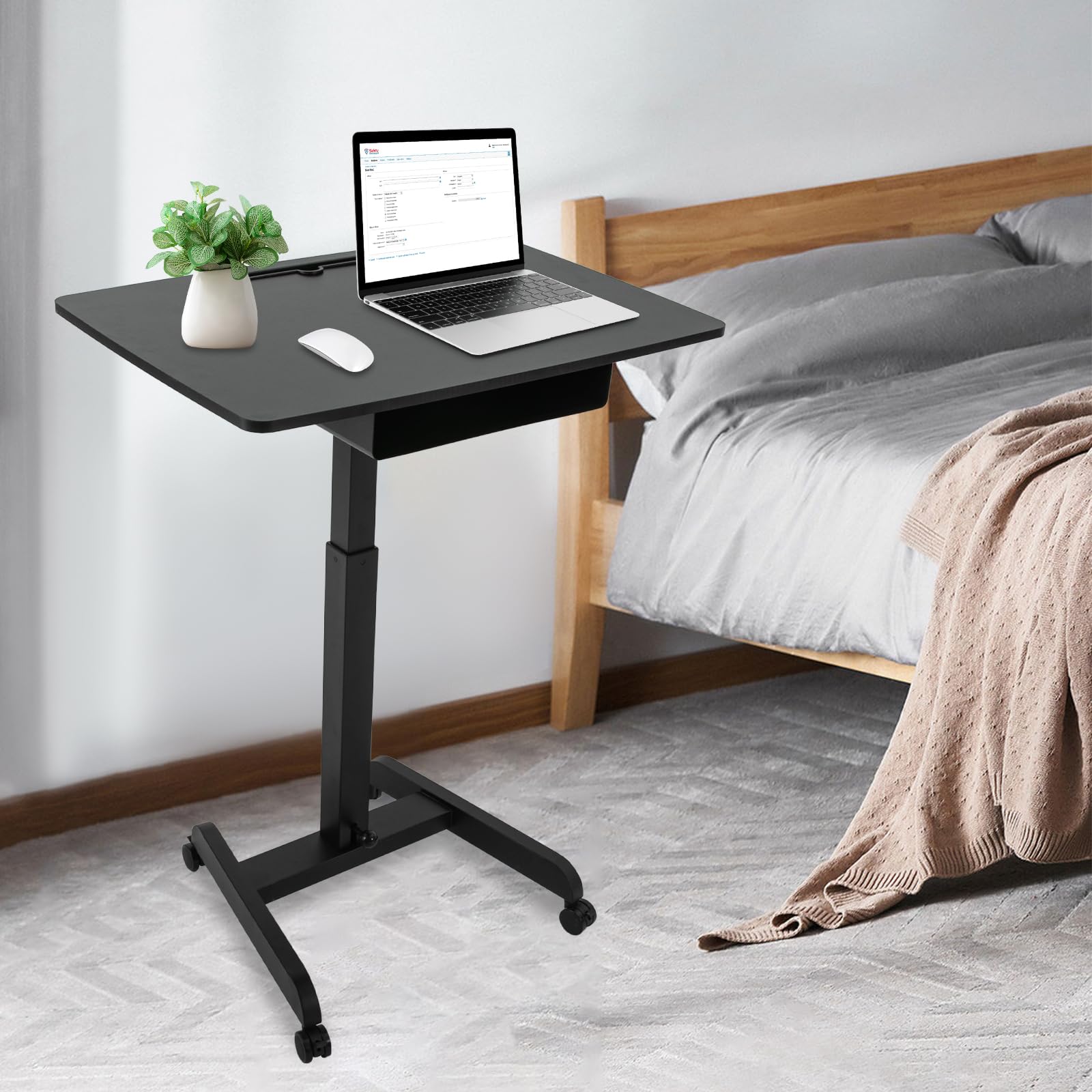 31 5 22 in Rolling Standing Desk 29 8-44 3 Adjustable Height Mobile Standing Desk with 4 Locking — view 2