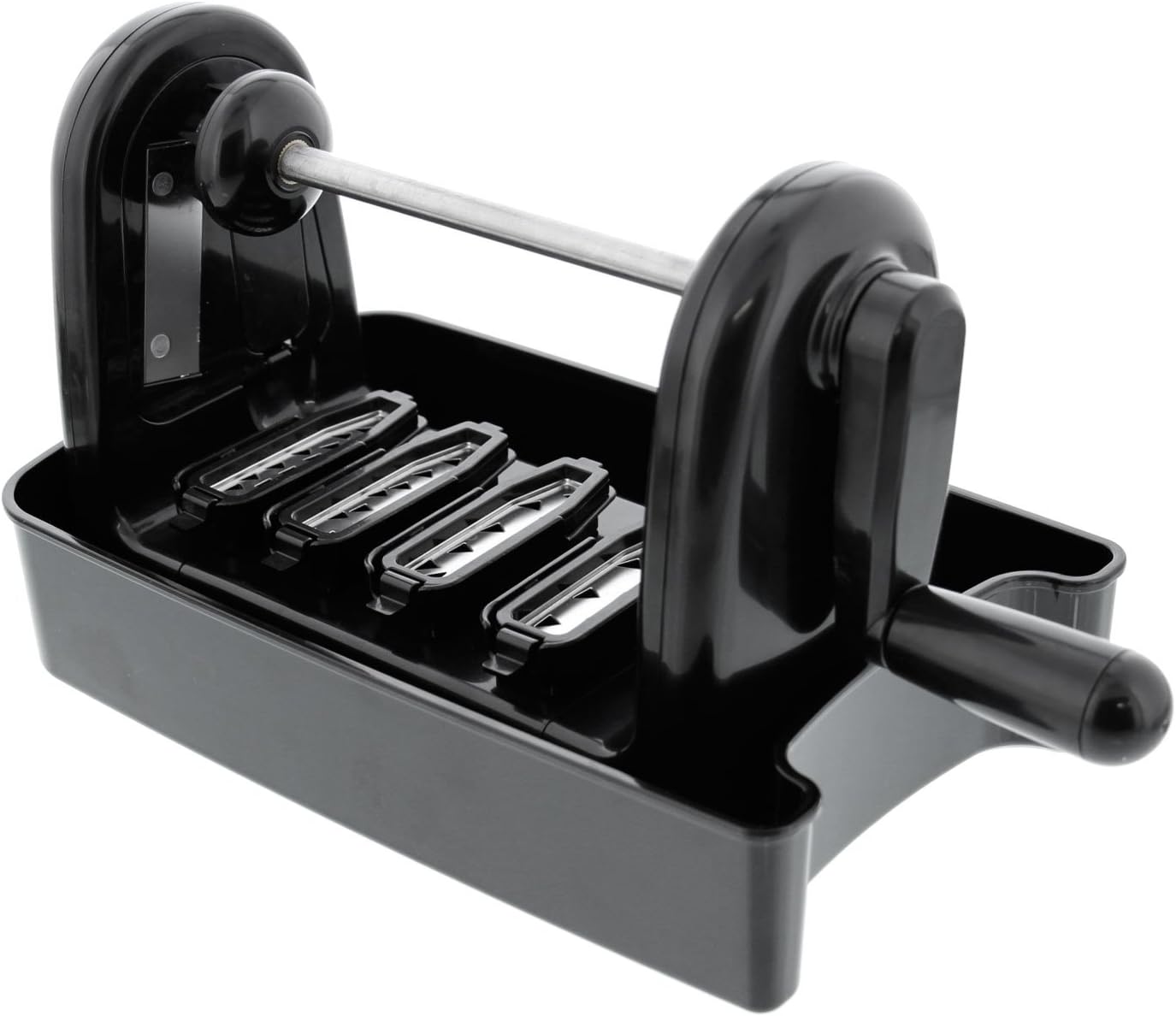 U.S. Kitchen Supply Spiral Master EZ Vegetable Cutter with 5 Versatile Stainless Steel Slicer Blades - Compact, Durable - Make Spiral Veggie Pasta, Spaghetti - Cut Fruit