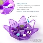 7-Sided boîte à pilules portable planificateur de médecine petit cas (contenant de voyage hebdomadaire de sept jours) Médicaments, boîtes à vitamines organisateur distributeur de boîtes à pilule, trier et rappel conteneurs
