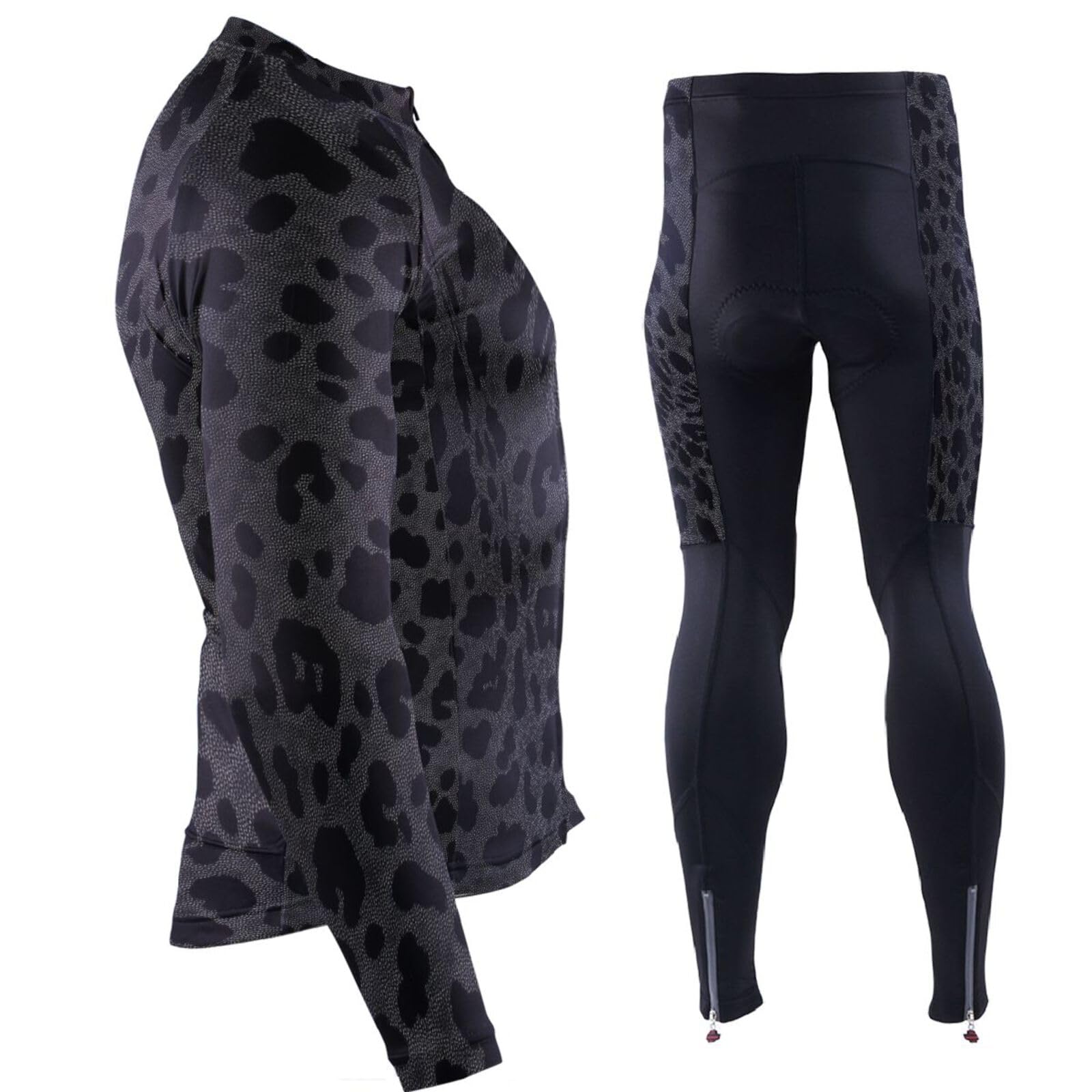 Langarm-Radtrikot mit Taschen, atmungsaktiv, für Herren, 3D-gepolstert