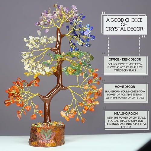 Miniatura 3 de Árbol de la vida de cristal de siete chakras, árbol bonsái de alambre de 7 cristales curativos, Feng Shui Reiki hecho a mano, árbol bonsái de