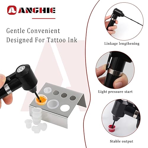 Miniatura 5 de Anghie Kit de máquina mezcladora de tinta, mezcladora de pigmentos, mezclador de tinta eléctrica negra con 100 varillas de color de cejas, máquina