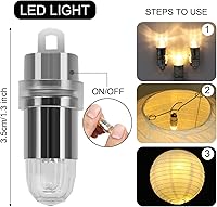 Vista 3 de 30 luces LED de fiesta con pilas, iluminación de temporada para globos, linternas de papel, impermeables, color blanco cálido