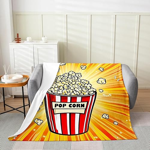Miniatura 10 de Manta de felpa de cine vintage, para niñas y niños, diseño de póster de cine, manta de franela de forro polar de palomitas de maíz para todas las