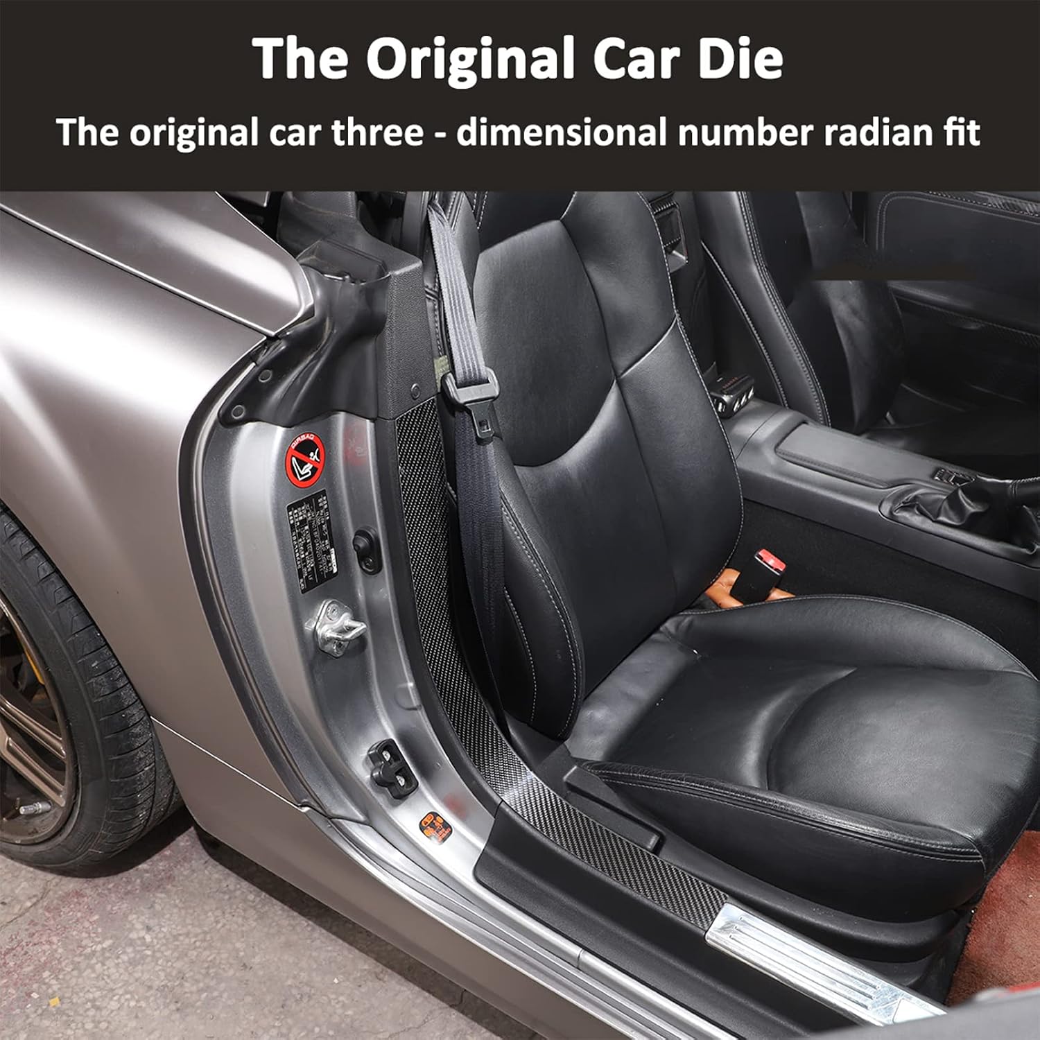 Dry Carbon Fiber Interior and Exterior Door Sill Guard Fit for Mazda MX-5 NC RF Miata 2009 2010 2011 2012 2013 2014 Door Entry Guard Protector Accessories Sets (Inner)