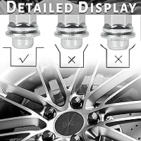 Vista 6 de Pernos de llanta M12x1.25 con base plana mag, 20 piezas de 13/16 pulgadas, hexagonales, 1.46 x 1.18, cromadas