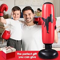Oziral Gyerek Boxzsák 160 cm Felfújható Álló Edzőzsák Piros Légpumpával és Kesztyűvel Karate Kickbox Edzéshez 7