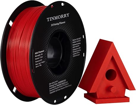 TINMORRY ASA 3D Printer Filament 1.75mm, 1 KG, Red