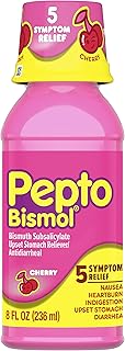 Pepto Bismol Liquid for Nausea, Heartburn, Indigestion, Upset Stomach, and Diarrhea Relief, Cherry Flavor 8 oz