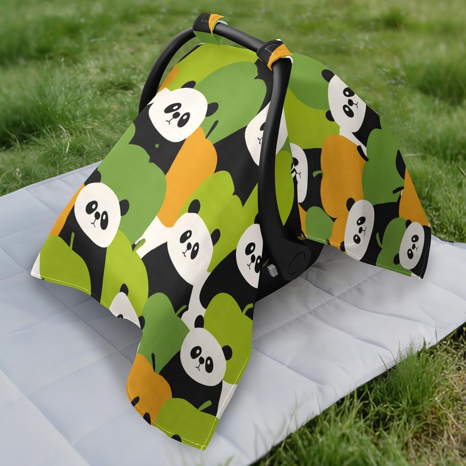 Cute Panda fruit Terry Runyan Style Baby Stroller Sun Cover UV Protection Car Seat Net,protects from Dust and Snow stroller parasol