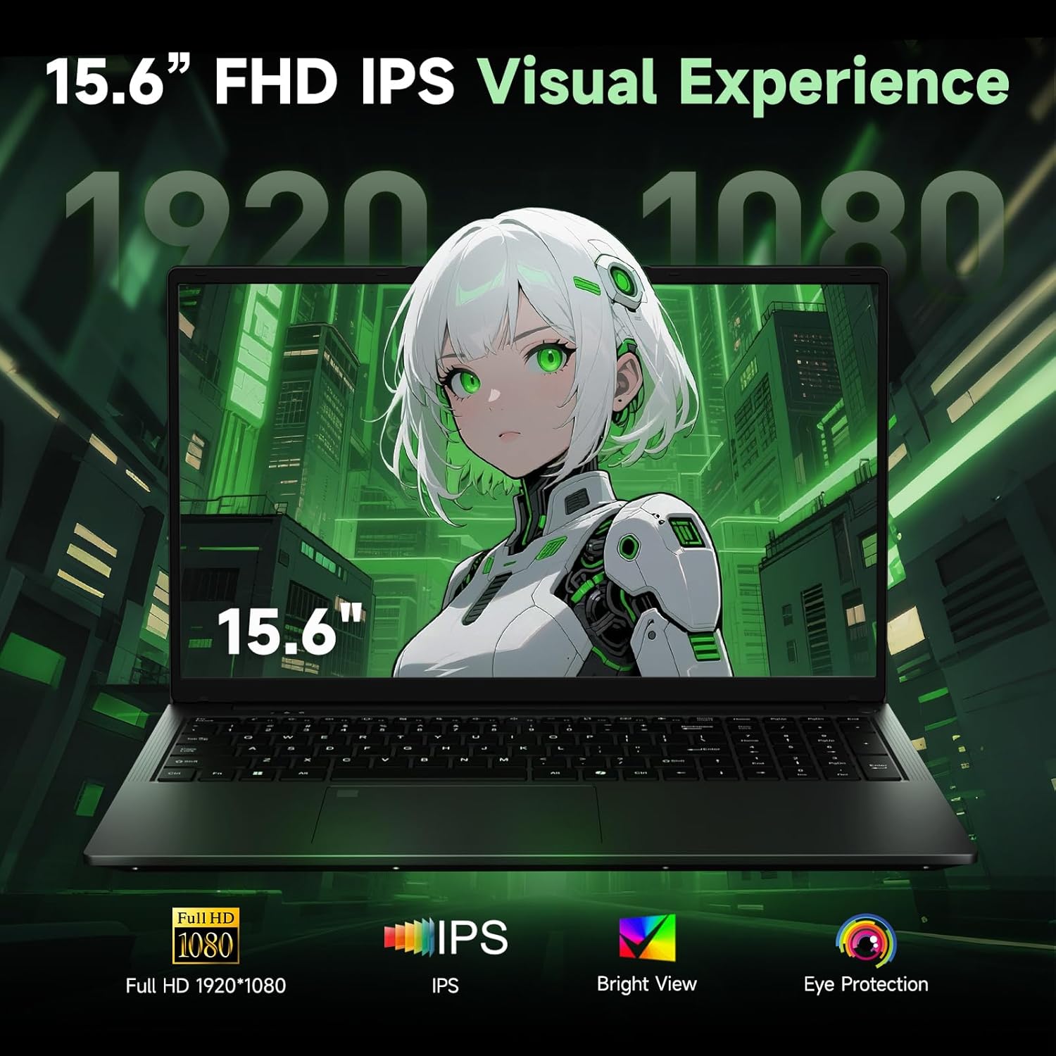 15.6" Business-Laptop, AMD Ryzen 7 7735HS (8C/16T), 16GB RAM 1TB NVMe SSD, Radeon 680M for Light Gaming, PD 100W Type-C WiFi-6E BT5.2 Fingerprint Unlock Backlit Keyboard for Working & Student