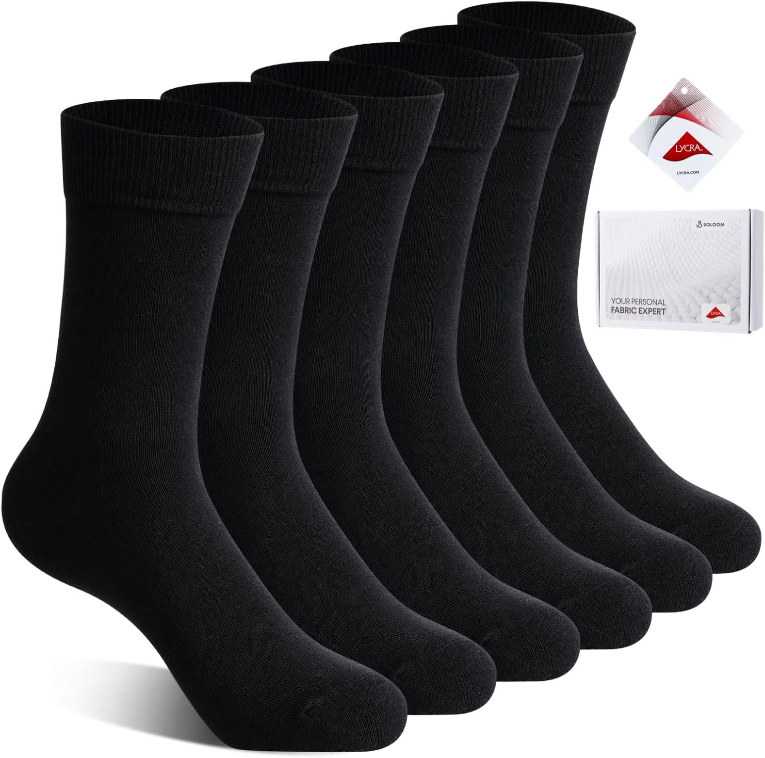 Men's Dress Socks, Classic Cotton Dress Socks for Mens, Lightweight Breathable Odor Free Mens Socks - 4/6 Pairs Pack