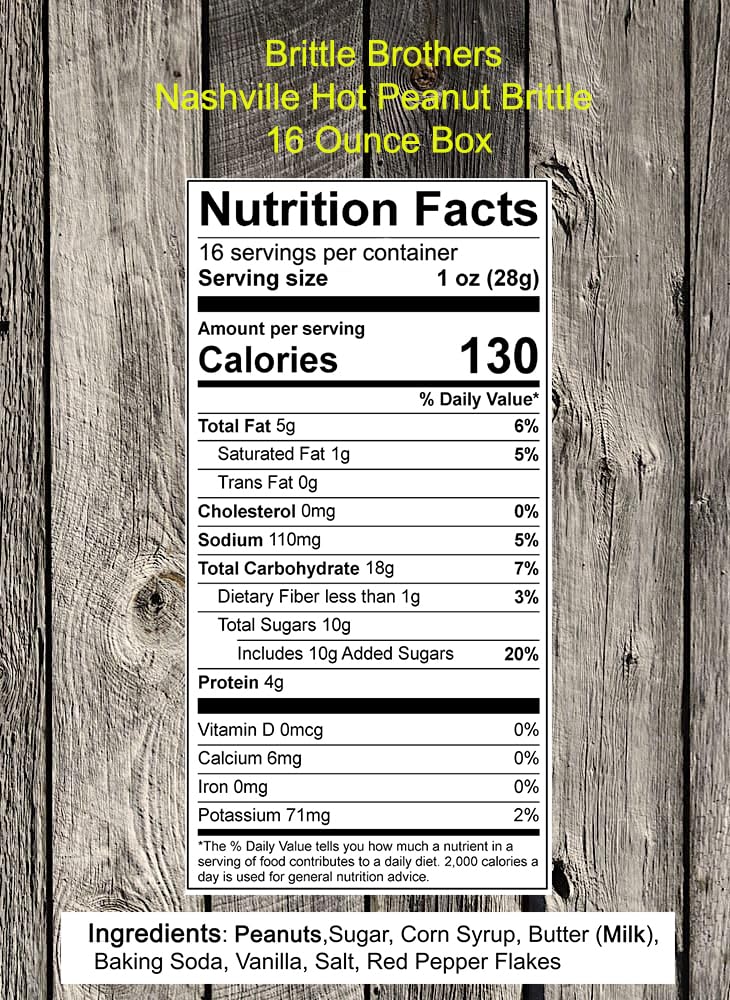 Brittle Brothers Nashville Hot Peanut Brittle - 16 oz Gift Box - Gourmet Candy