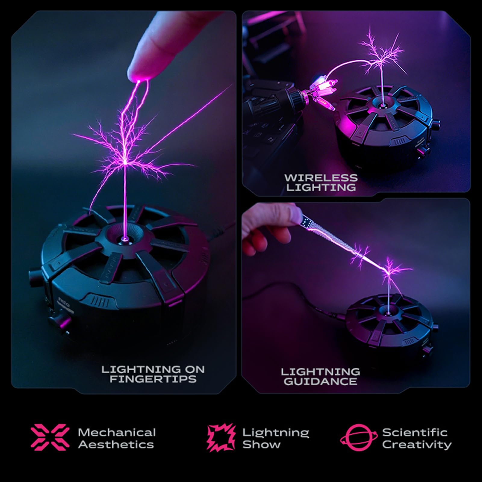 Weytoll Coil-Testlass Coil, Altoparlanti, Lettore Musicale BT per Esperimenti Scientifici, Lezioni di Studenti, Decorazione della Casa (Plug)