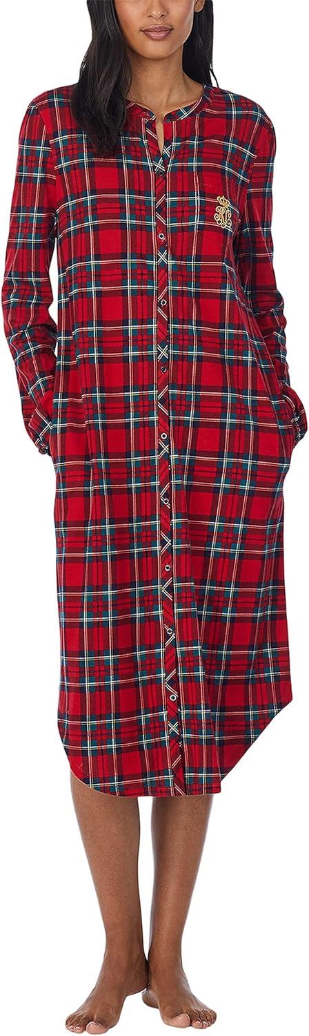 LAUREN RALPH LAUREN Long Sleeve Ballet Sleepshirt at  Women’s Clothing store