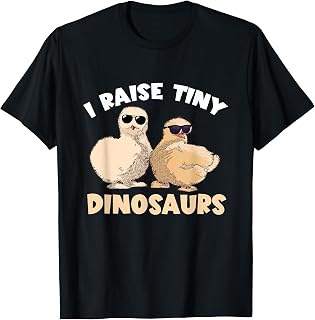 Funny Silkie Chicken I Raised Tiny Dinosaurs Silky Chicken T-Shirt
