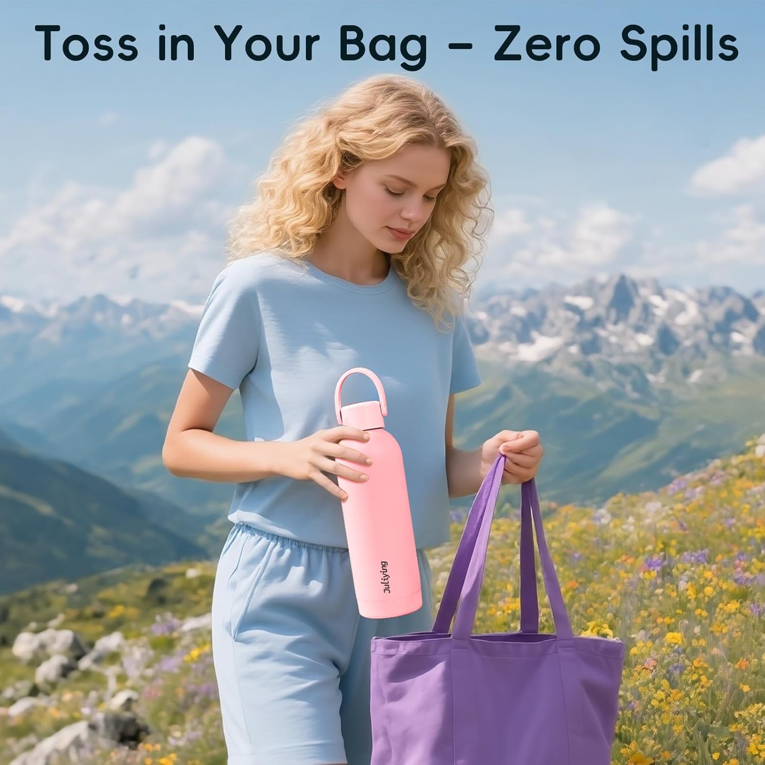 Insulated Water Bottle 25 oz with Smart Temperature Display Lid, Vacuum Stainless Steel Water Bottle for Sports and Travel (Cold for 24 Hrs), Leak-Proof (Pink) - Image 5