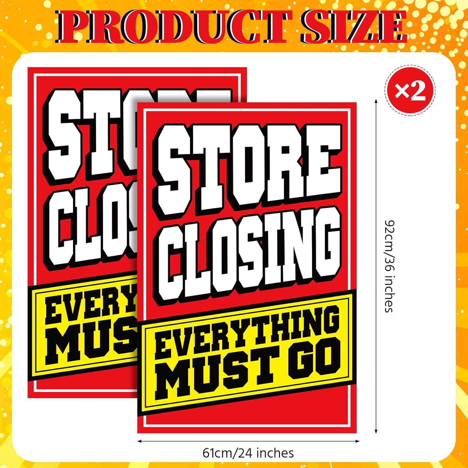 Feifeiya 2 Pcs Store Closing Sign Poster Everything Must Go Advertising Banner Going out of Business Store Closing Sale Banner Sign Weatherproof Vinyl